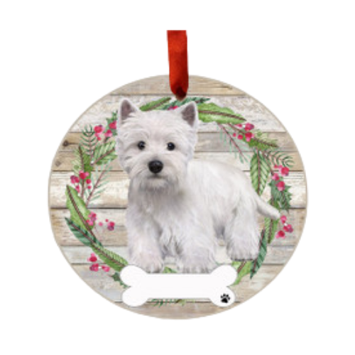 E & S Imports Westie Full Body Ceramic Holiday Ornament 