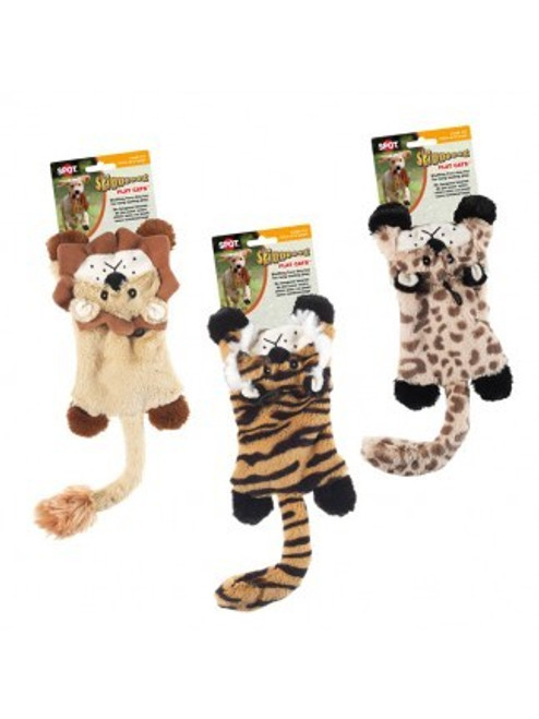 Spot Skinneeez Flat Cats Plush Dog Toy, Assorted 14 in