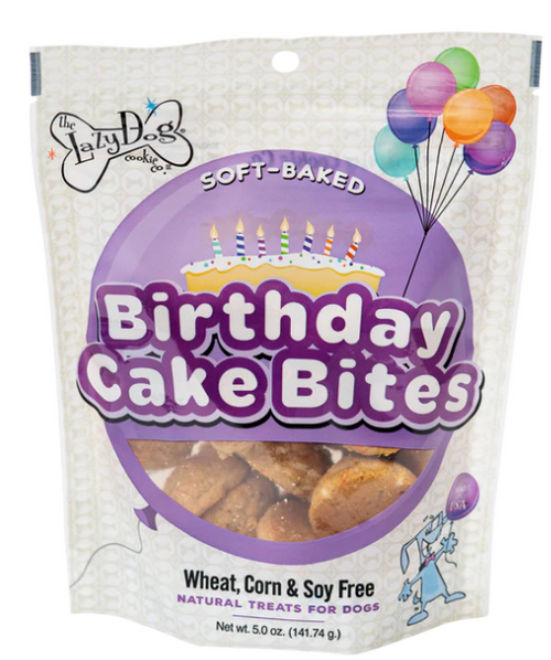 Lazy Dog Soft-Baked Birthday Cake Bites Natural Dog Treats 5 oz