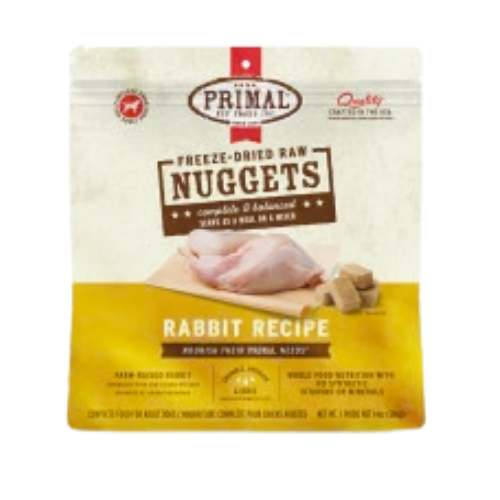 Primal Freeze-Dried Raw Rabbit Recipe Nuggets for Dogs 14 oz