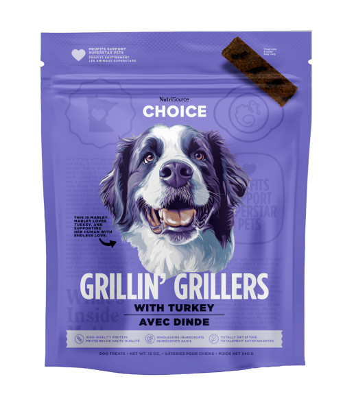 Nutrisource Turkey Grillin' Grillers Dog Treats 12 oz