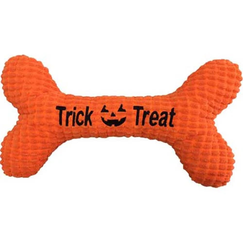 Petlou Halloween Trick or Treat Bone Plush Dog Toy 16 in