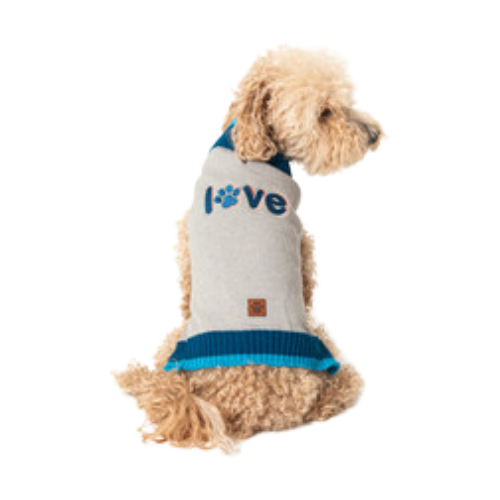 Pet Obsession  Grey "LOVE" Pet Sweater