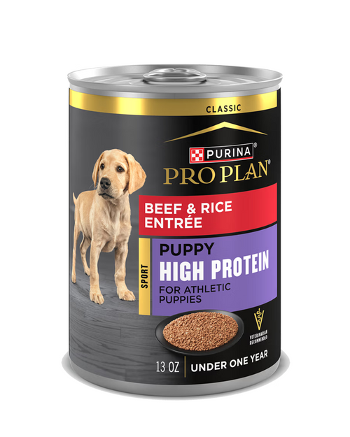 Purina Pro Plan Sport Puppy High Protein Beef & Rice Entrée Classic Wet Dog Food