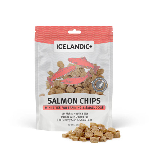 Icelandic+ Salmon Mini Fish Chips Dog Treats 2.5 oz