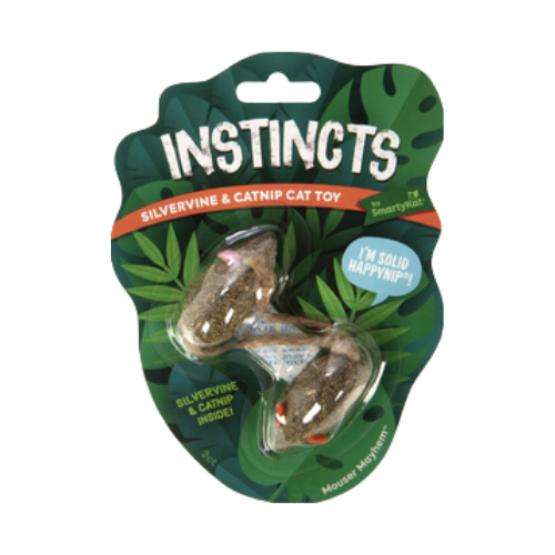 Smartykat Instincts Mouser Mayhem HappyNip Silvervine & Compressed Catnip Cat Toy 2 pk