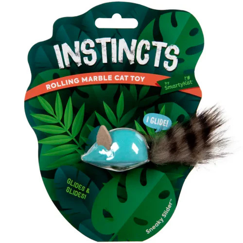 Smartykat Instincts Sneaky Slider Rolling Marble Raccoon Cat Toy 