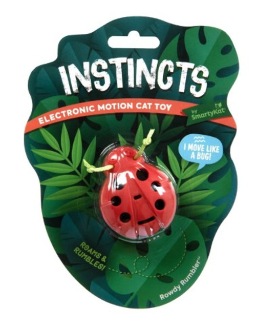 Smartykat Instincts Rowdy Rumbler Ladybug Electronic Motion Cat Toy 