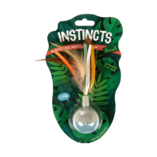 Smartykat Instincts Rowdy Ribbons Electronic Motion Spinning Ball Cat Toy 