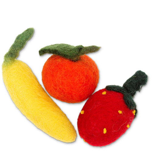 Karma Cat Wool Fruit Cat Toy 3 pk