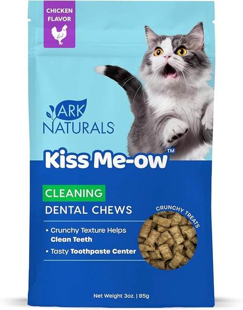 Ark Naturals Kiss Me-ow Cleaning Chicken Flavor Dental Chews for Cats 3 oz