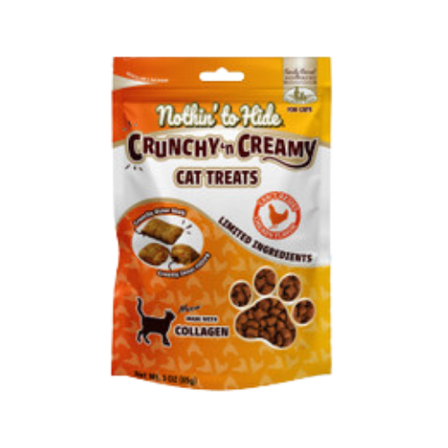 Nothin' To Hide Crunchy & Creamy Chicken Flavor & Collagen Cat Treats 3 oz
