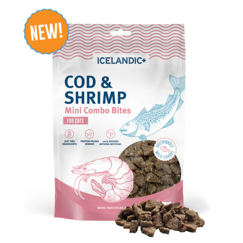 Icelandic+ Cod & Shrimp Mini Combo Bites Treats for Cats 