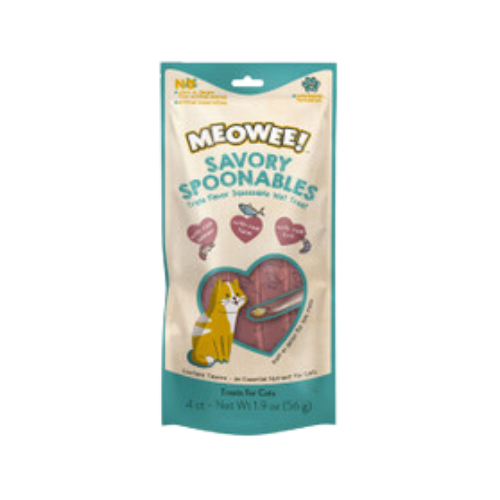 Meowee! Savory Spoonables Salmon, Tuna & Krill Lickable Cat Treats 4 ct