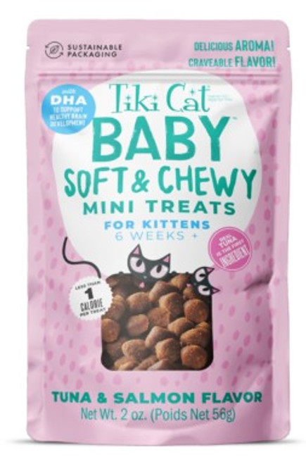 Tiki Cat Baby Soft & Chewy Tuna & Salmon Flavor Mini Treats for Kittens 2 oz