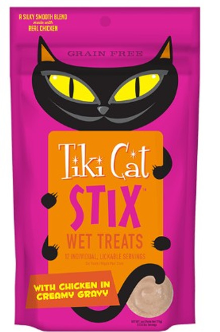 Tiki Cat Stix Chicken in Creamy Gravy Lickable Wet Cat Treats 3 oz