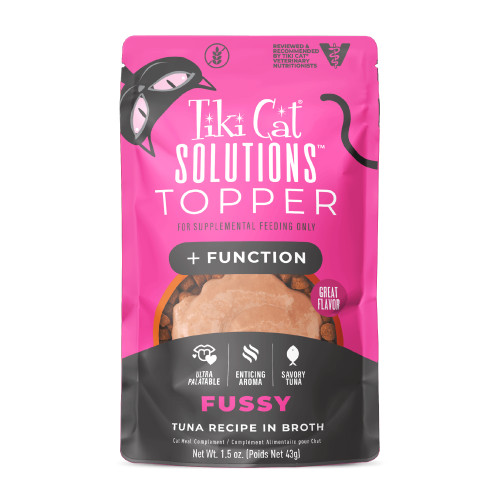 Tiki Cat Solutions Fussy Tuna Recipe in Broth Cat Food Topper 1.5 oz
