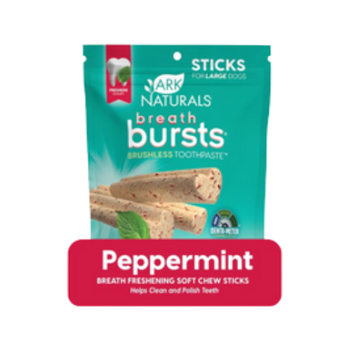 Ark Naturals Breath Bursts Peppermint Bits Small Dental Dog Treats 4 oz