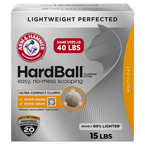 Arm & Hammer HardBall Easy, No-Mess Multi-Cat Clumping Cat Litter 15 lb