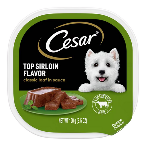 Cesar Classic Loaf in Sauce Top Sirloin Flavor Small Breed Adult Wet Dog Food 