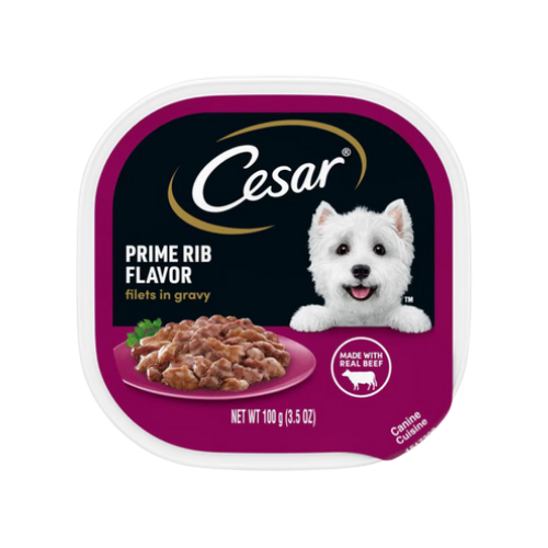 Cesar Filets in Gravy Prime Rib Adult Small Breed Wet Dog Food