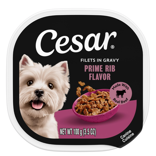 Cesar Filets in Gravy Prime Rib Adult Small Breed Wet Dog Food