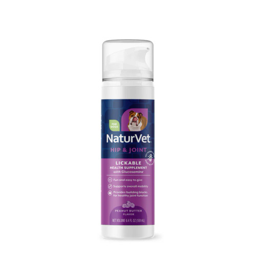 Naturvet Hip & Joint Peanut Butter Recipe Lickable Supplement for Dogs 6 oz