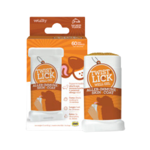 Vetality Twist+Lick Well Gel Aller-Immune + Skin & Coat Dog Supplement 2.3 oz