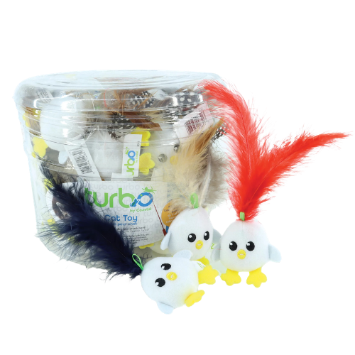 Coastal Pet Products Turbo Chicken Egg with Feathers & Line Loop 