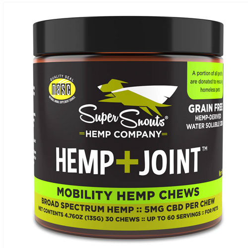 Super Snouts Hemp Company Hemp + Joint Mobility CBD Supplement for Dogs & Cats 