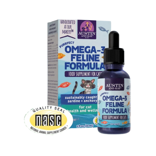 Austin & Kat Purrfect Omega-3 Feline Health & Wellness Formula Food Supplement for Cats 2 oz
