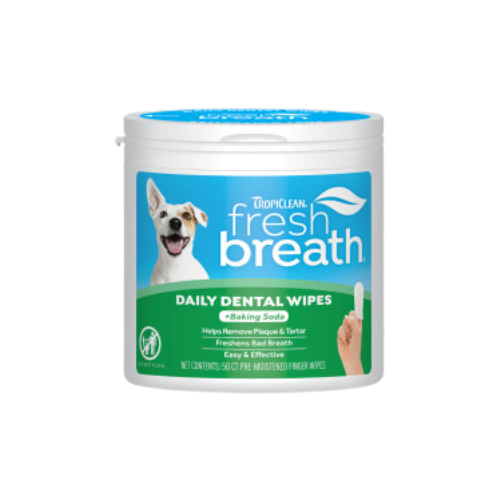 Tropiclean Fresh Breath Finger Dental Wipes for Pets 50 ct