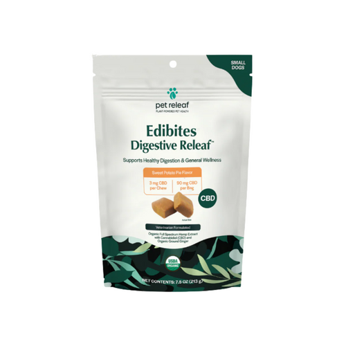 Pet Releaf Digestive Releaf Sweet Potato Pie Flavor CBD Edibites for Small Dogs Up to 25lbs 