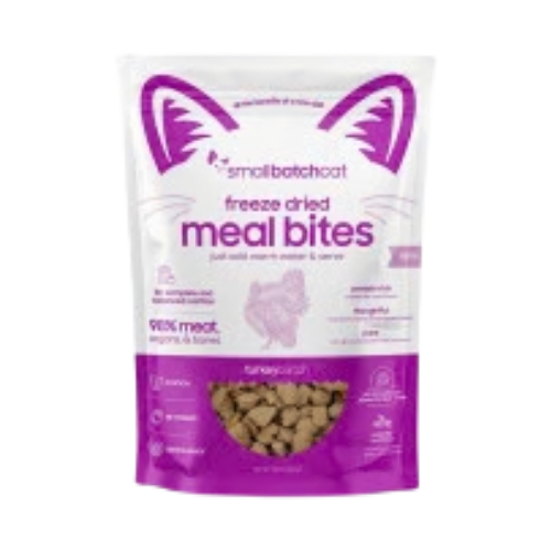 Smallbatch Pet Food Freeze Dried Meal Bites Turkeybatch for Cats 10 oz