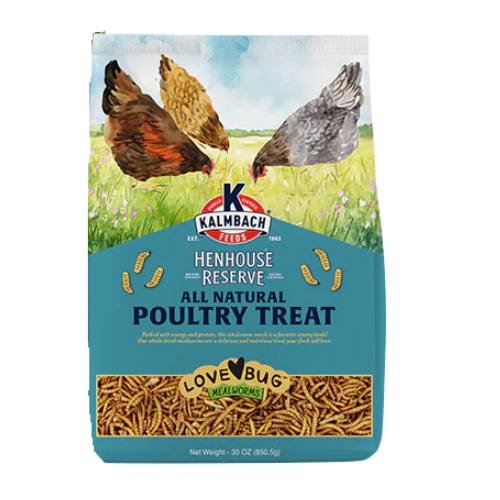 Kalmbach Feeds Henhouse Reserve Love Bug Meal Worm Chicken Treats 30 oz