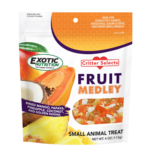 Exotic Nutrition Pet Supplies Fruit Medley Small Animal Treat 4 oz