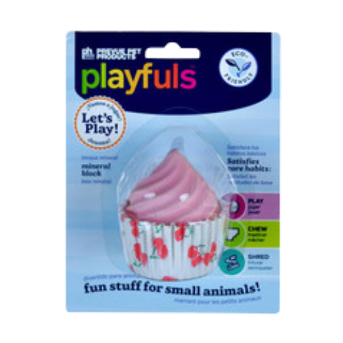 Prevue Pink Cupcake Mineral Block Small Animal Toy 