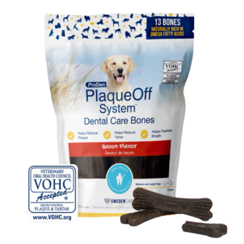 Naturvet ProDen PlaqueOff System Dental Care Bones Bacon Flavor for Dogs 13 ct