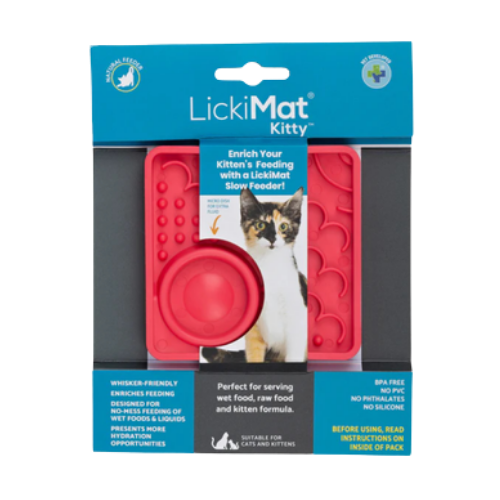 Lickimat Pink Kitty Mini Mat Cat Slow Feeder 