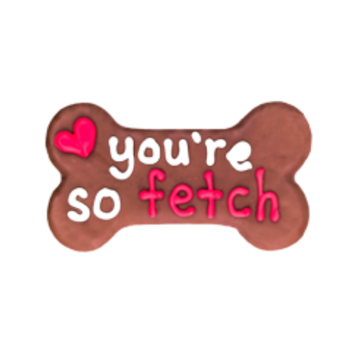 Bosco & Roxy Valentine's Day You're So Fetch Bone Dog Treat Cookie 6 in