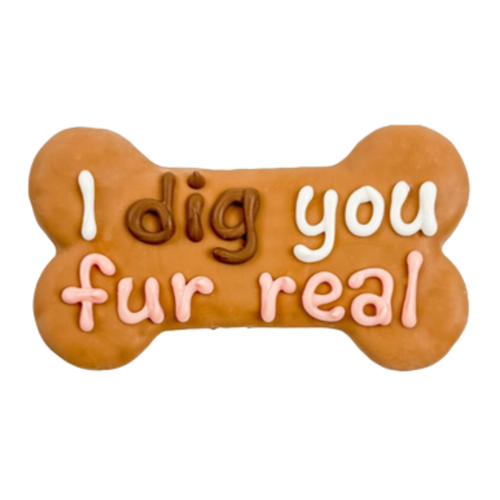 Bosco & Roxy Valentine's Day Dig You Fur Real Bone Dog Treat Cookie 6 in
