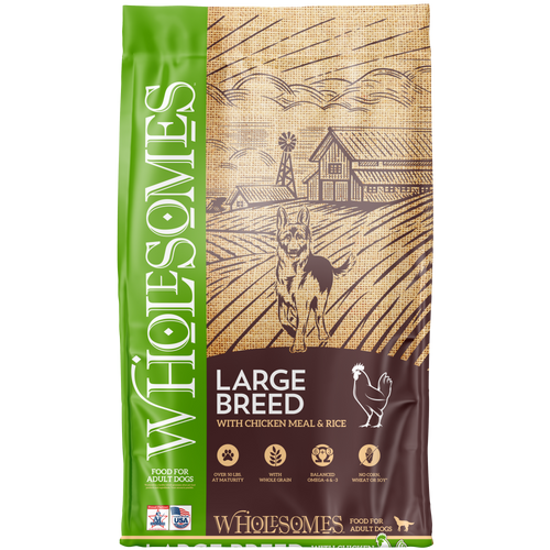Wholesomes Large Breed Chicken Meal & Rice Formula Adult Dry Dog Food 40 lb