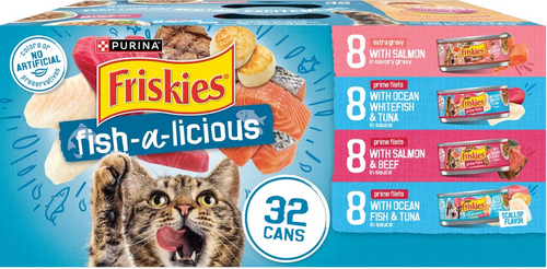 Friskies Fish-A-Licious Variety Pack Canned Cat Food, 5.5 oz 32 pk