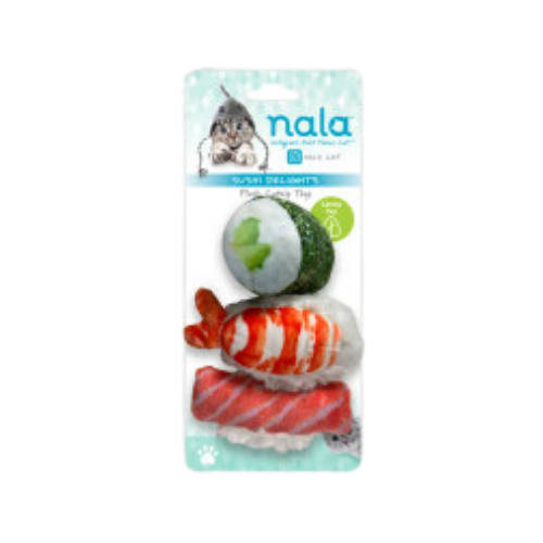 Nala Sushi Plush Catnip Cat Toys 3 pk