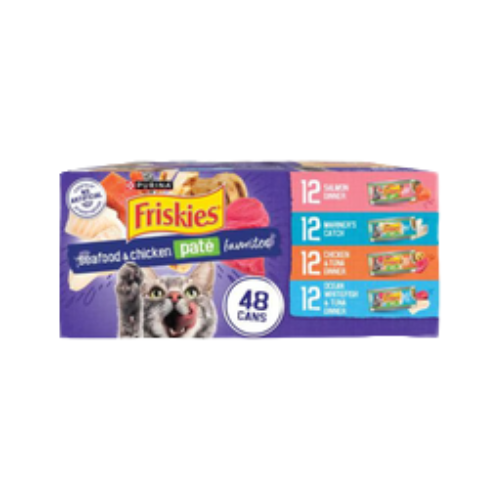 Friskies Seafood & Chicken Pate Favorites Variety Pack Wet Cat Food 48 ct