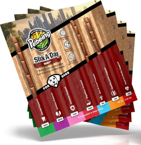 Petbeing Stick A Day Beef Recipe Dog Supplement 7 ct