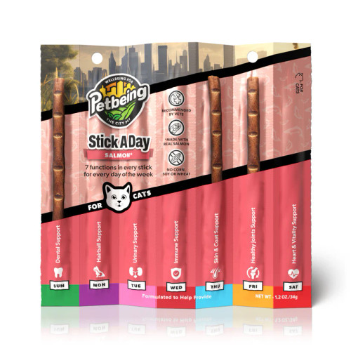 Petbeing Stick A Day Salmon Recipe Cat Supplement 7 ct