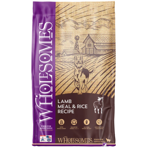 Wholesomes Lamb Meal & Rice Recipe Dry Dog Food 40 lb