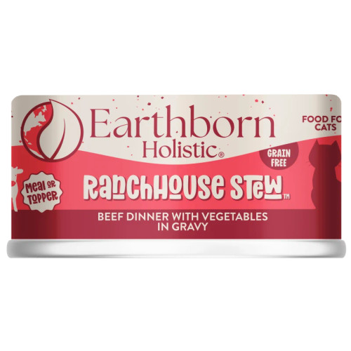 Earthborn Ranch House Stew Beef Dinner with Vegetables in Gravy Grain-Free Canned Cat & Kitten Food