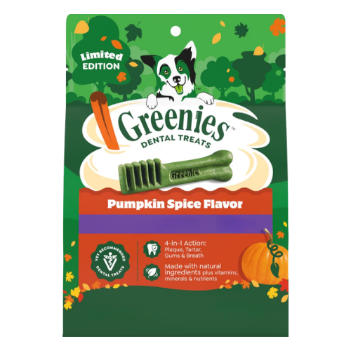 Greenies Holiday Pumpkin Spice Flavor Dog Dental Treats, 6oz